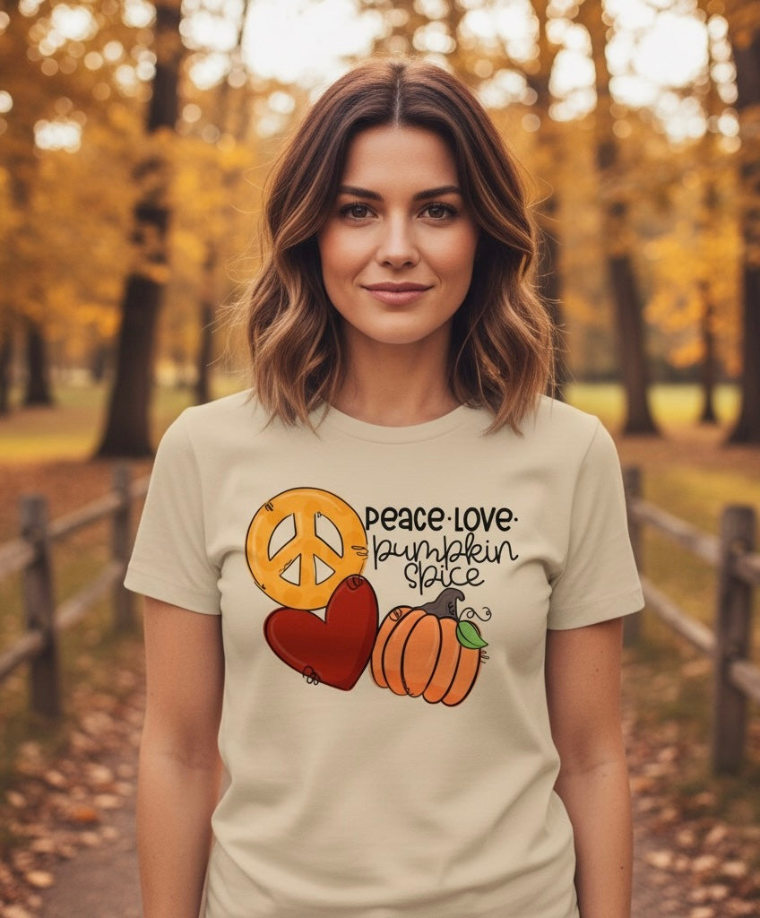 Peace Love and Pumpkin Spice Soft style T-Shirt