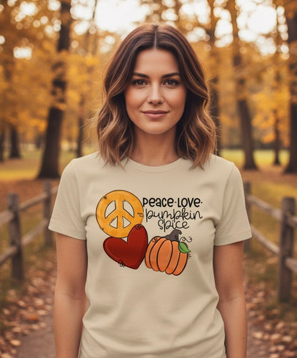 Peace Love and Pumpkin Spice Soft style T-Shirt