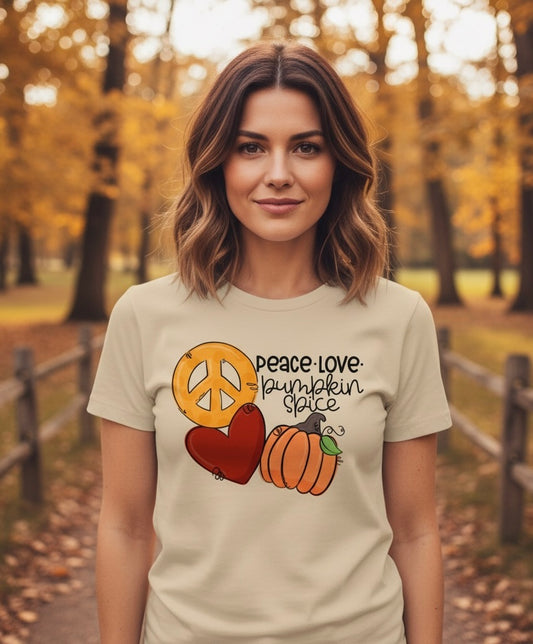 Peace Love and Pumpkin Spice Soft style T-Shirt