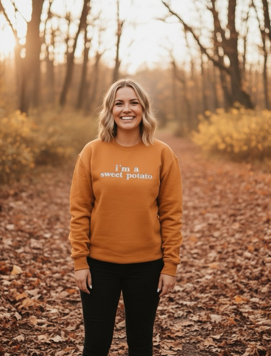 I am a Sweet Potato Embroidered Premium Unisex Sweatshirt